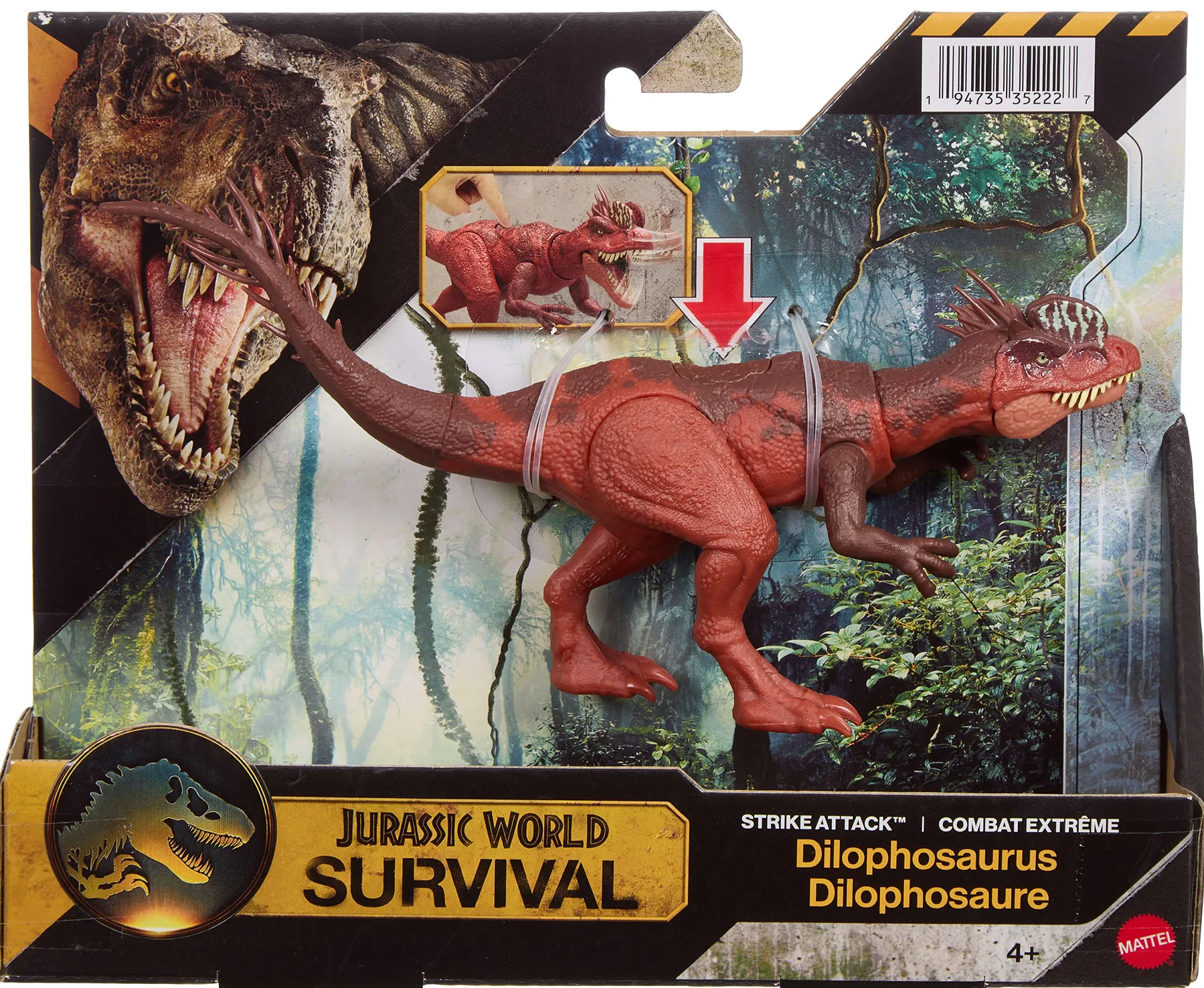 JurassicDNA.com Jurassic World Survival Dilophosaurus Strike Attack