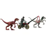 Velociraptor Red & Moto Pursuit Pack DNA Scan Code Jurassic World Survival Velociraptor Blue Real Feel
