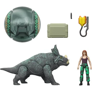 JurassicDNA.com Jurassic World Survival Estemmenosuchus_Clair Gyrosphere Escape Pack