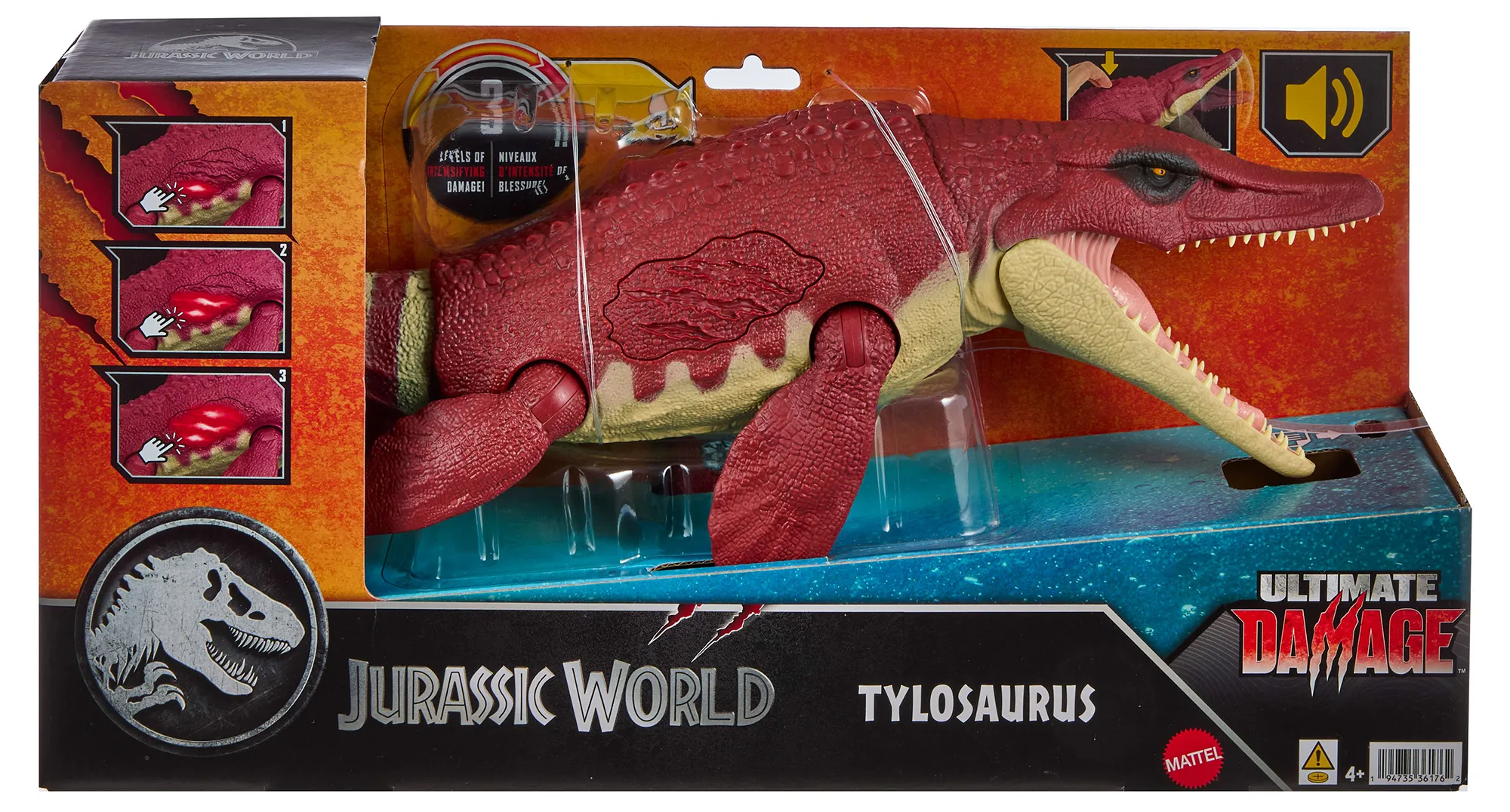 JurassicDNA.com Jurassic World Survival Tylosaurus Utimate Damage Box